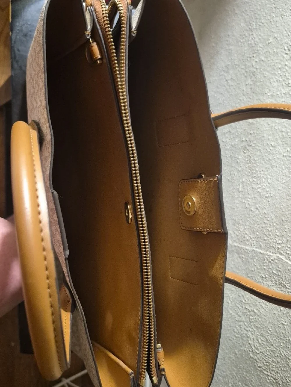 Michael Kors Cream and Tan Signature Tote